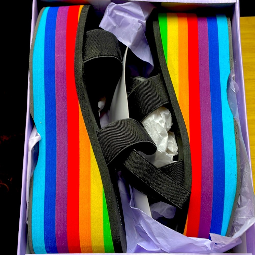 MULTICOLOR Platform Madden Girl Sandals! PRIDE